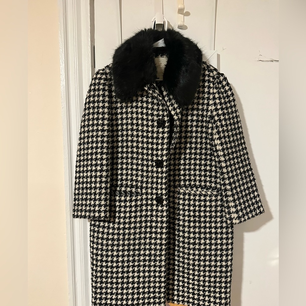 Kate Spade Black and White Pea Coat Size 2